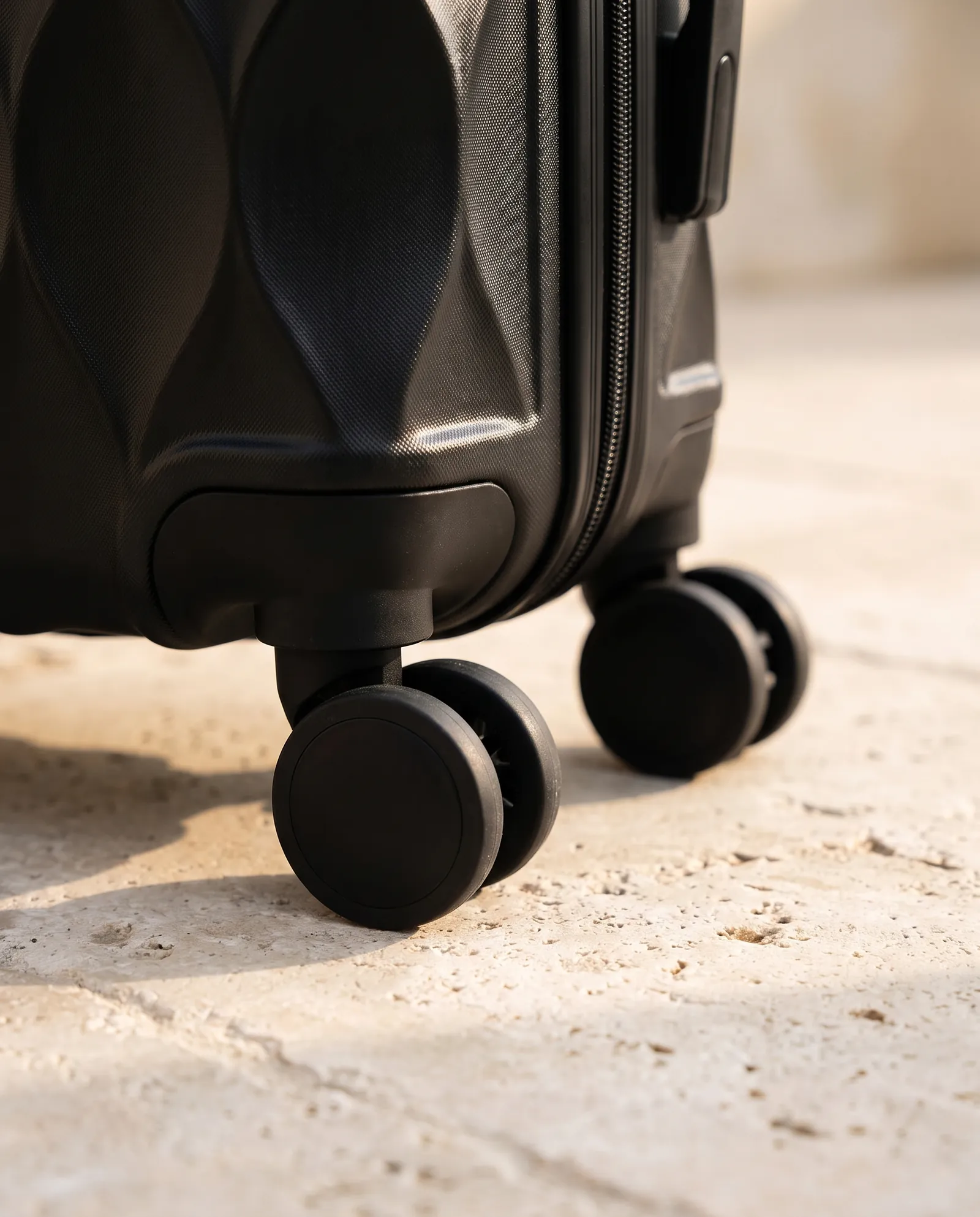 Four spinner wheels, close-up